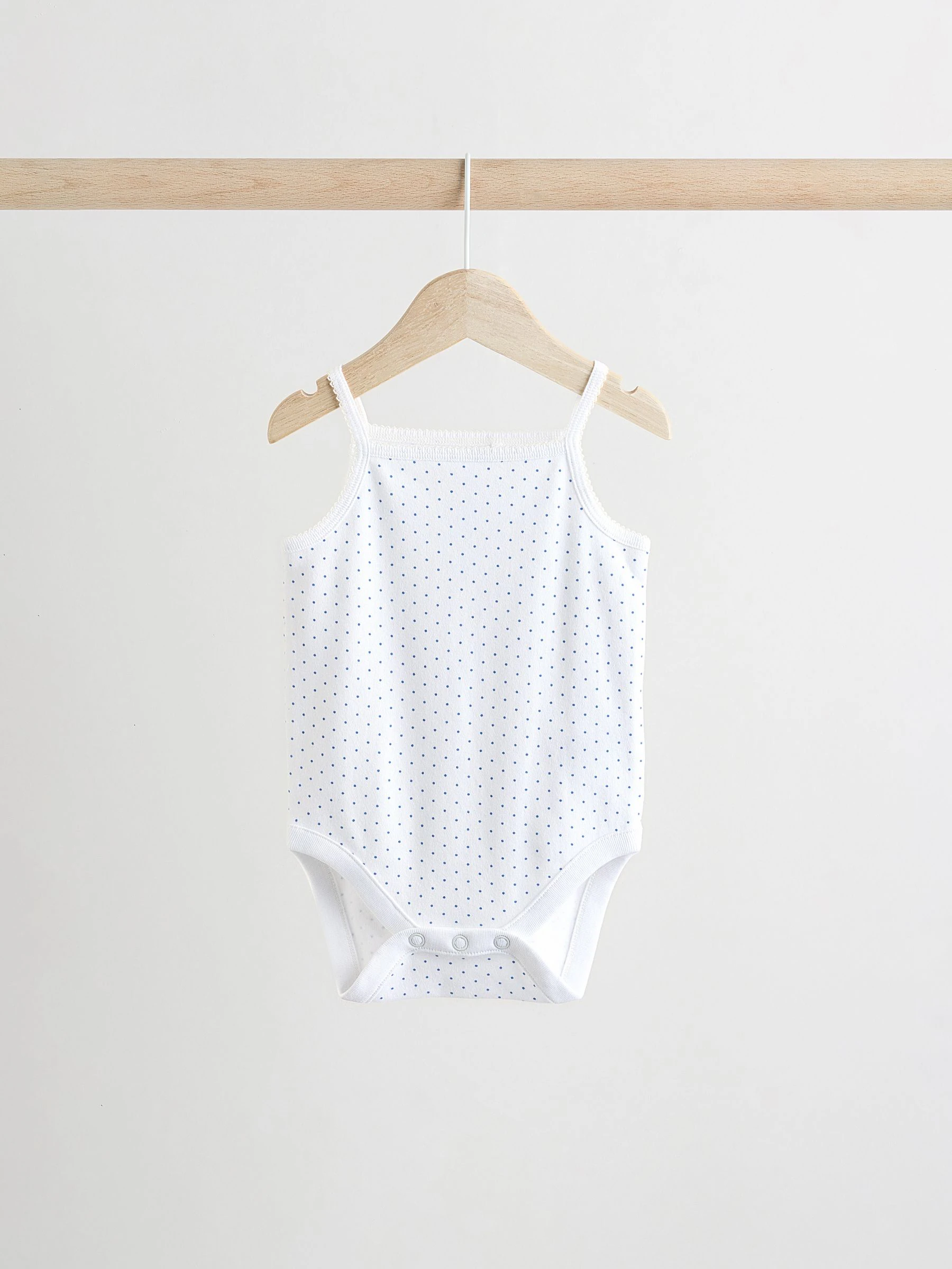 Wit met aardbeien - Set van 5 katoenen hemdrompertjes voor baby's
