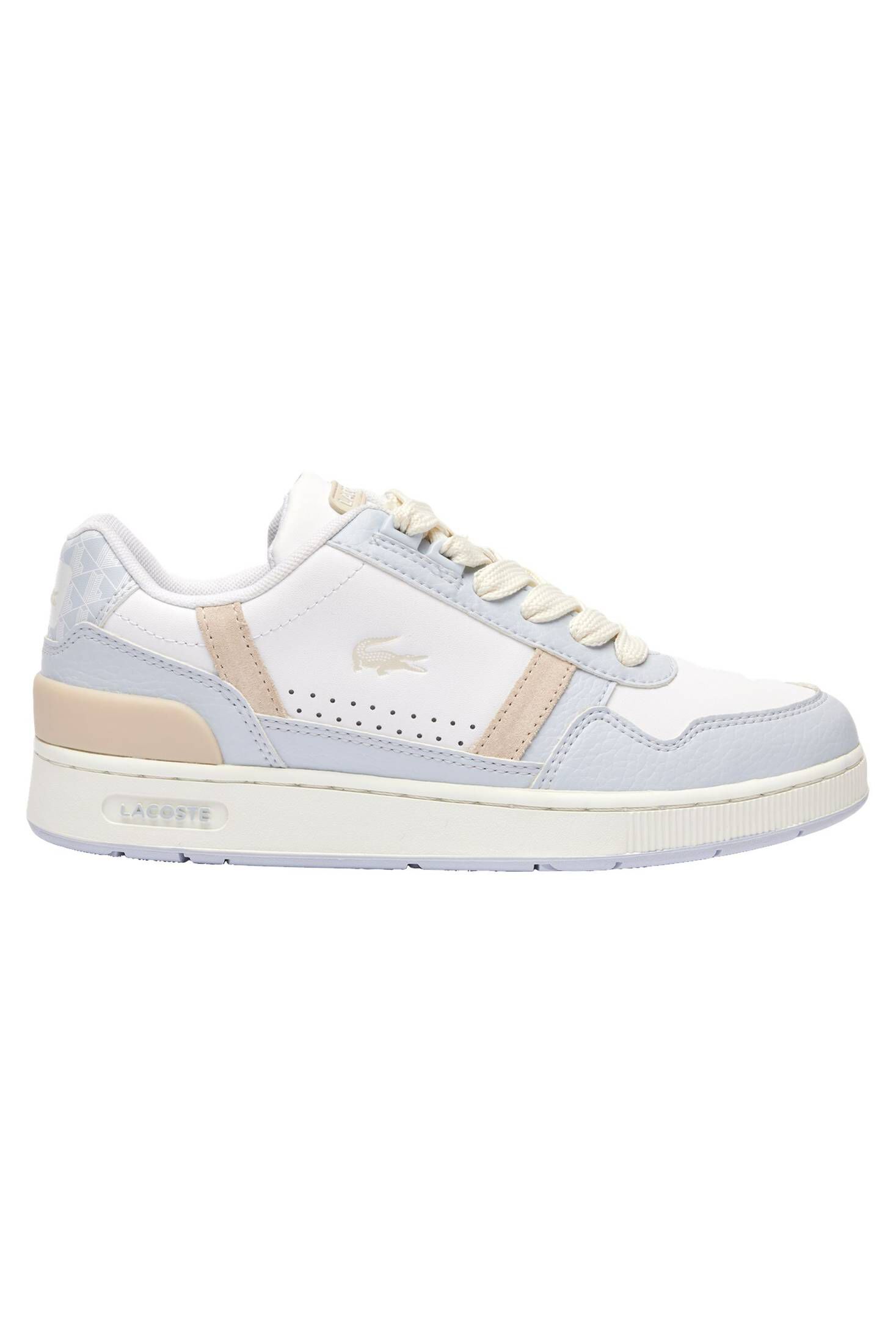 Lacoste| Damen Sneaker T-CLIP aus Leder mit Monogramm