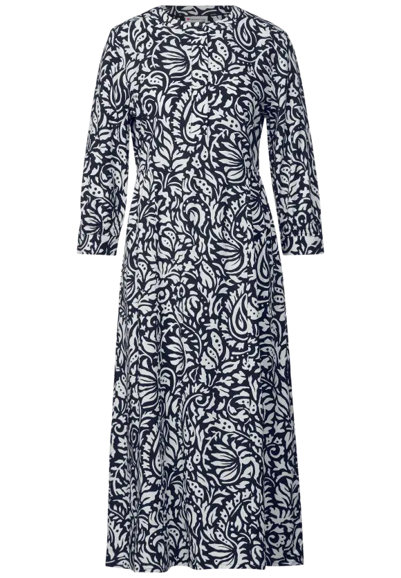 Print Midikleid - deep blue