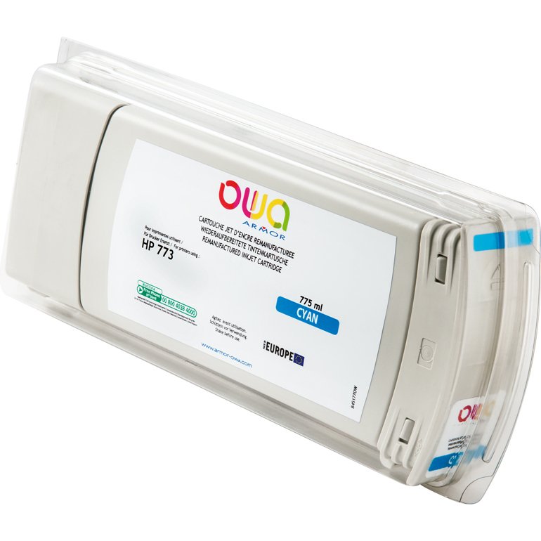 Cartouche d'encre traceur remanufacturée OWA - standard - Cyan - pour HP 773C