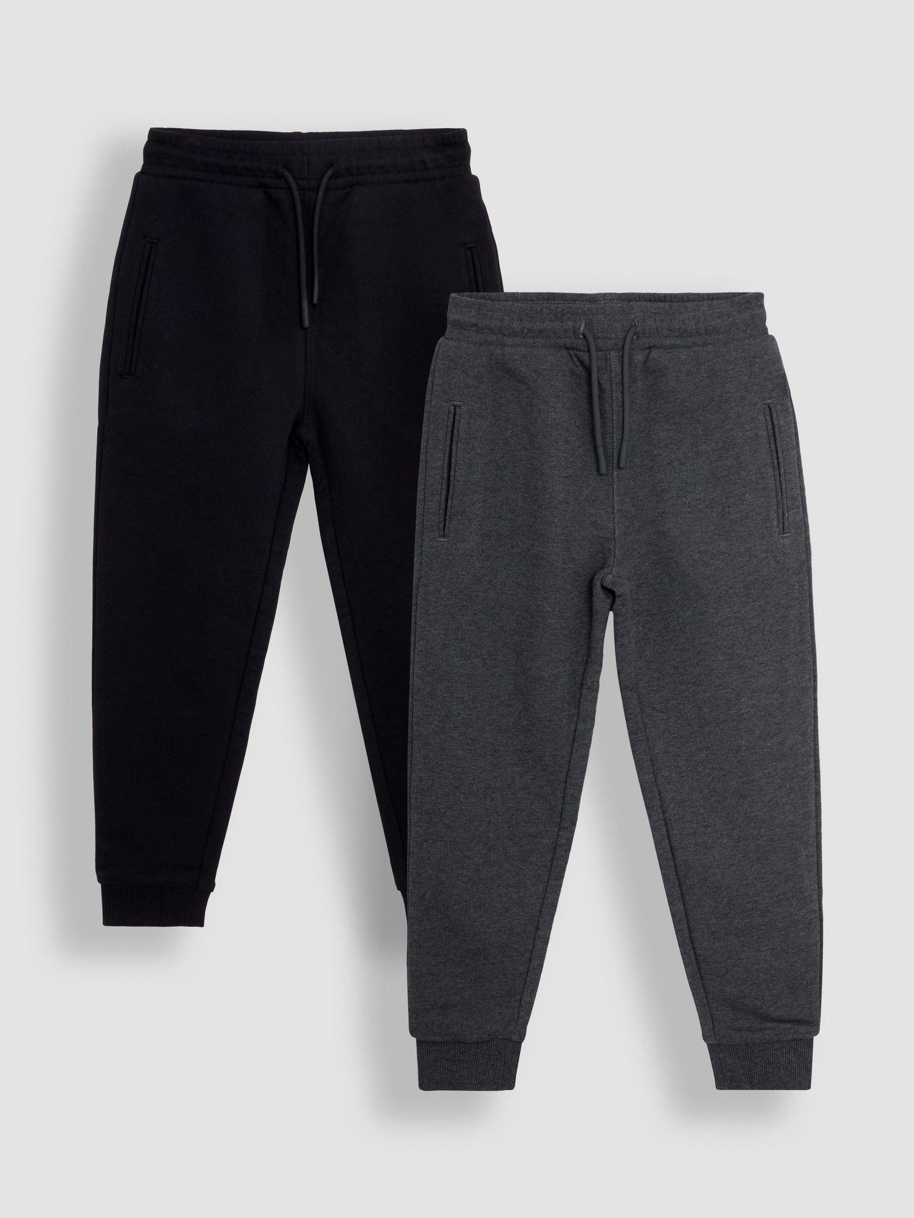 Charcoal Marl & Black - JoJo Maman Bébé - Set van 2 joggingbroeken