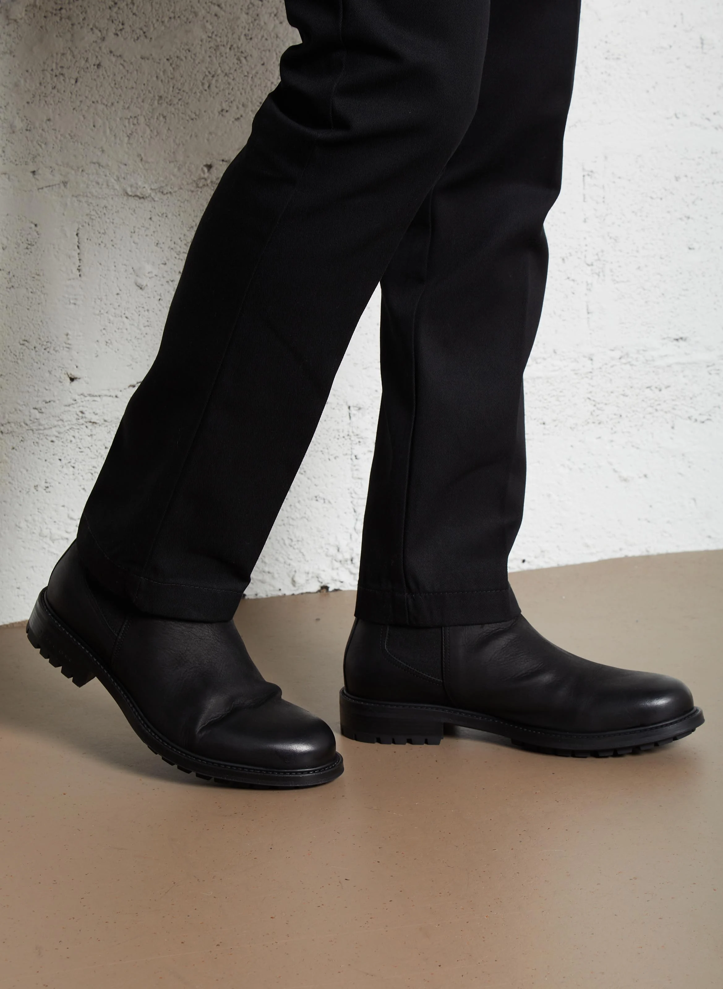 Boots en cuir| Noir