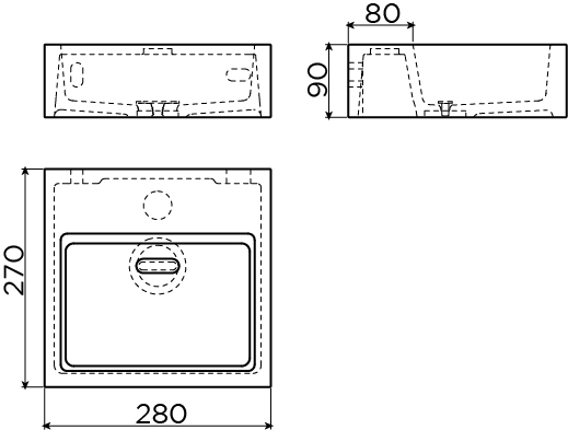 Clou Flush 1 fontein 28cm solid surface wit mat
