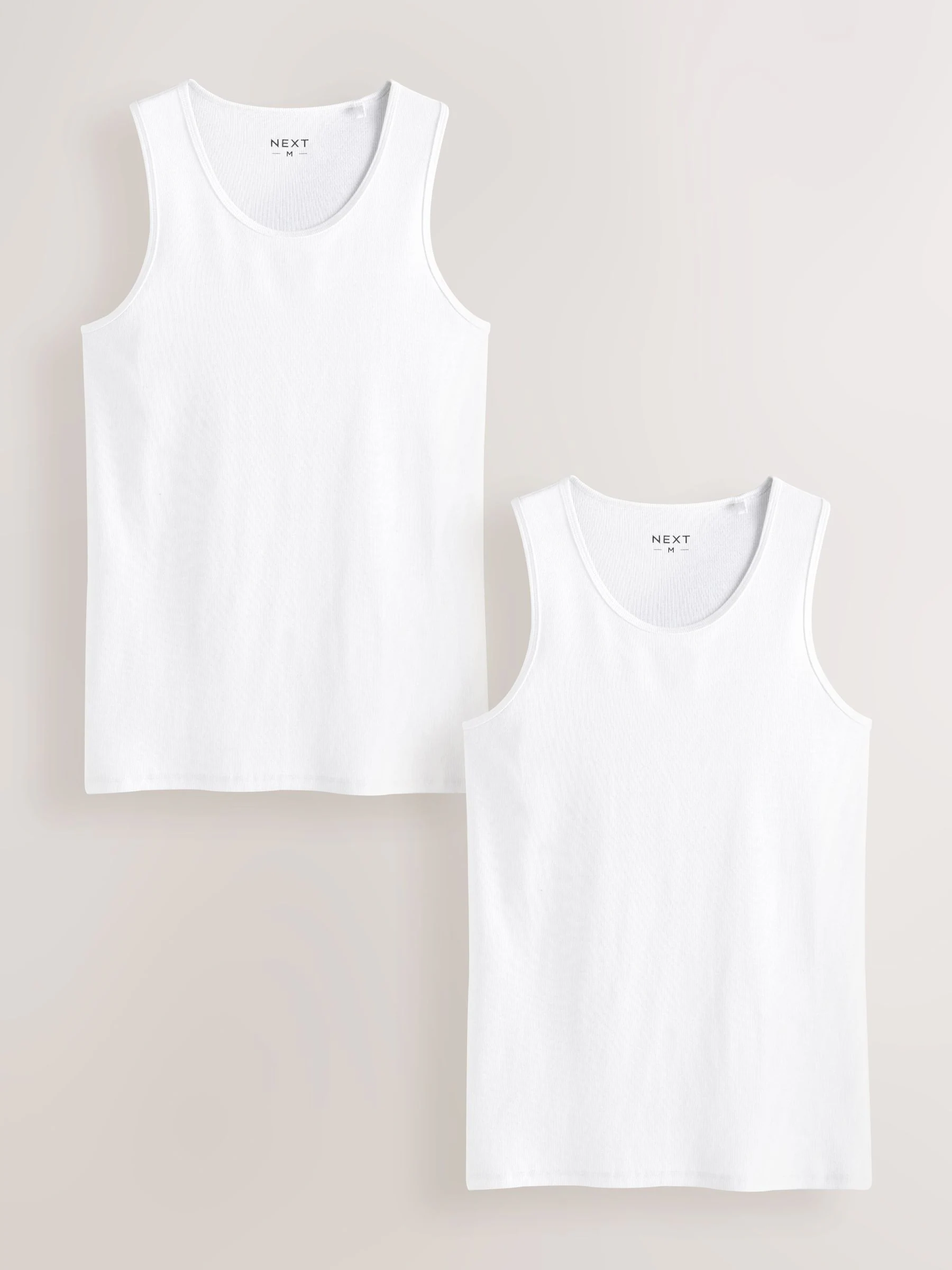 Wit - Ribbed Vests 2 Pack