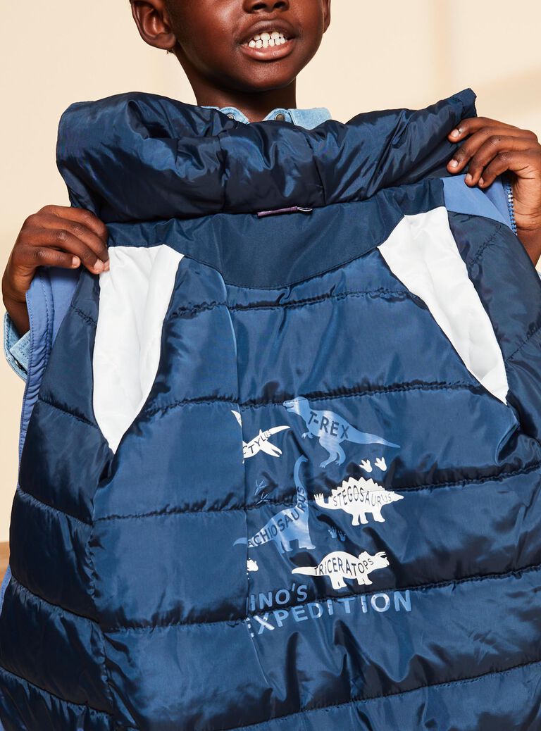Blouson bleu gris à capuche