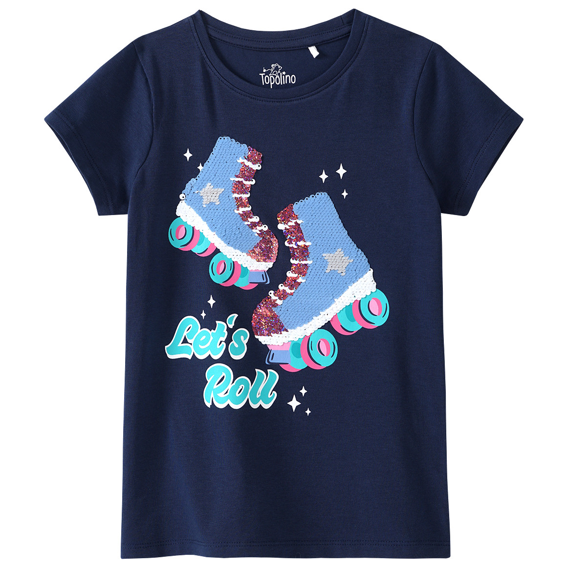 Topolino Mädchen T-Shirt mit Wendepailletten dunkelblau