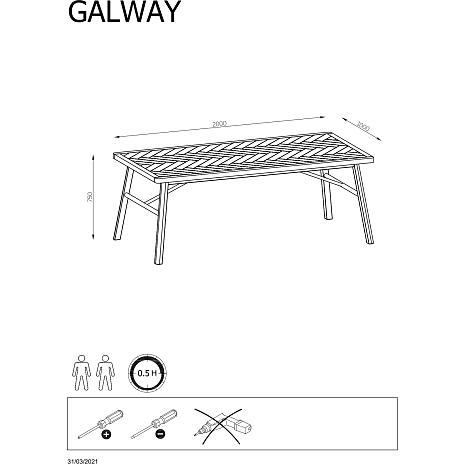 Galway spisebord - egetræslook
