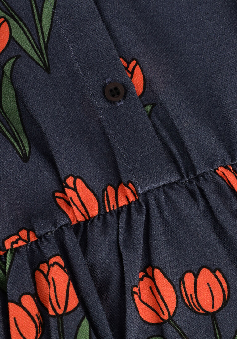 CARLIJNQ blauwe carlijnq midi jurk tulips - blouse dress