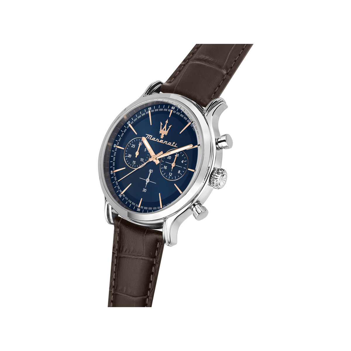 Montre MASERATI homme acier bracelet cuir marron
