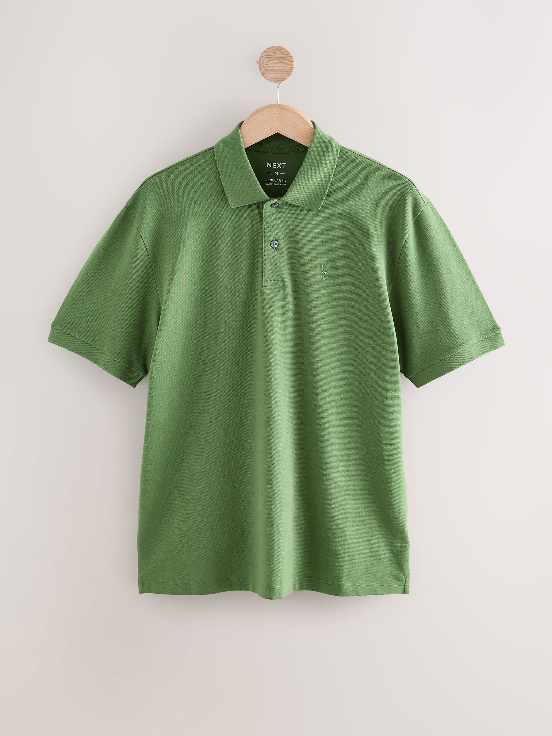 Medium groen - Normale Pasvorm - Long-Sleeve Pique Polo Shirt