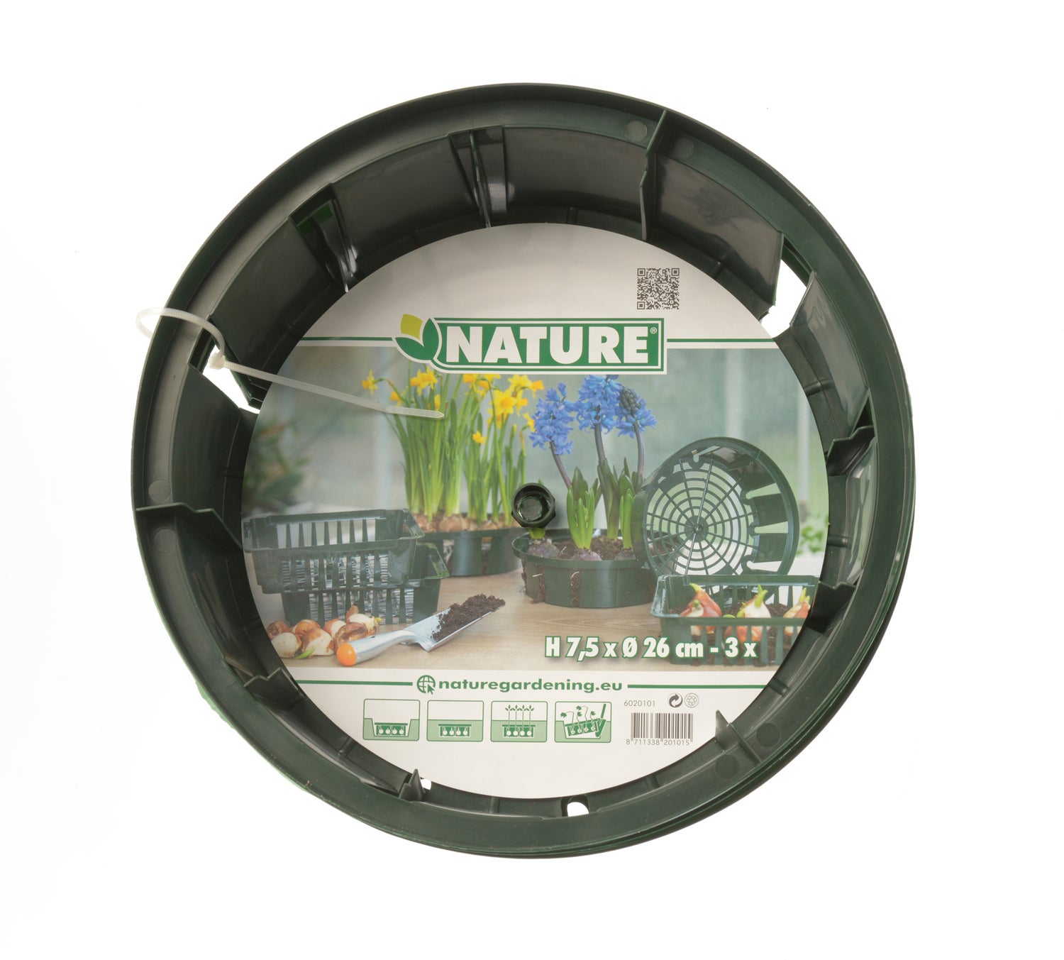 Nature bollenplantmand groen D 26 H 7,5 cm 3 stuks