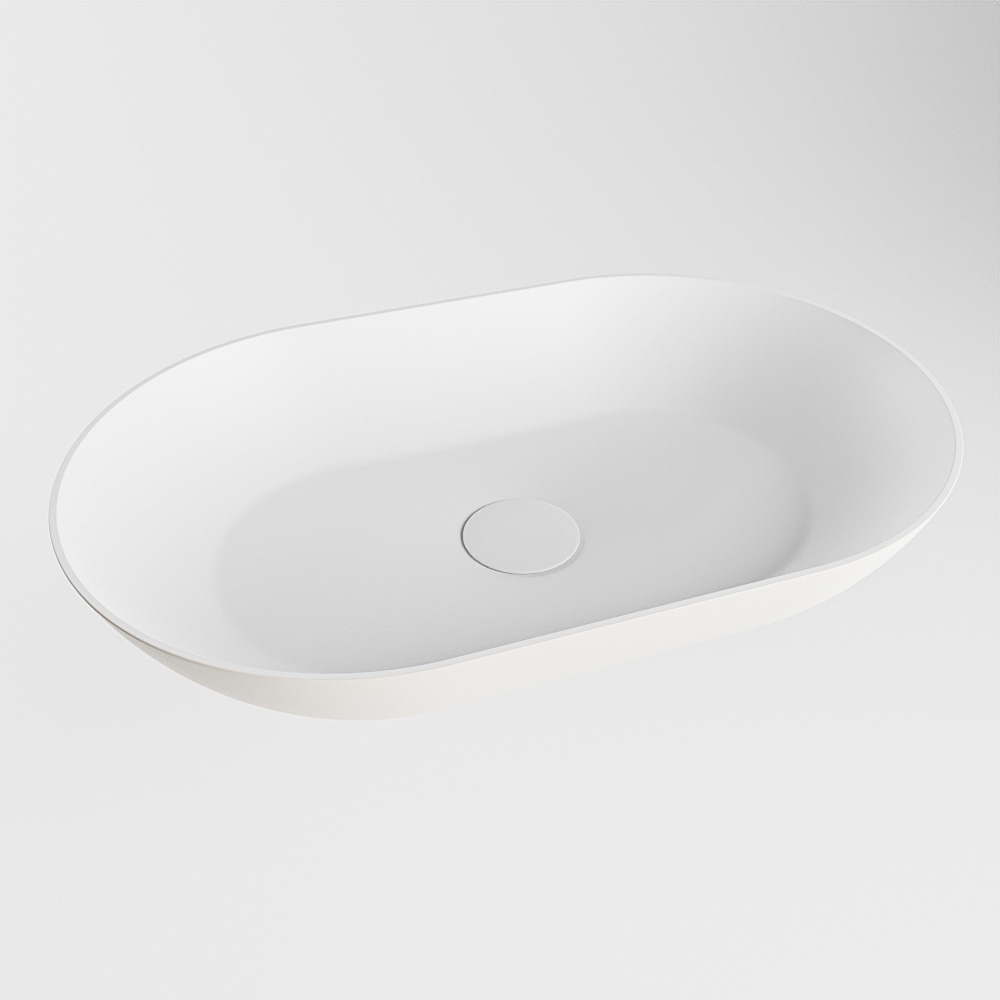 Mondiaz Onni Solid Surface waskom 55x35cm linen / talc