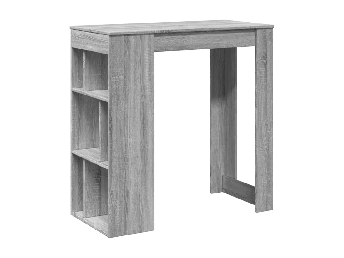 Table de bar avec étagères sonoma gris bois d'ingénierie