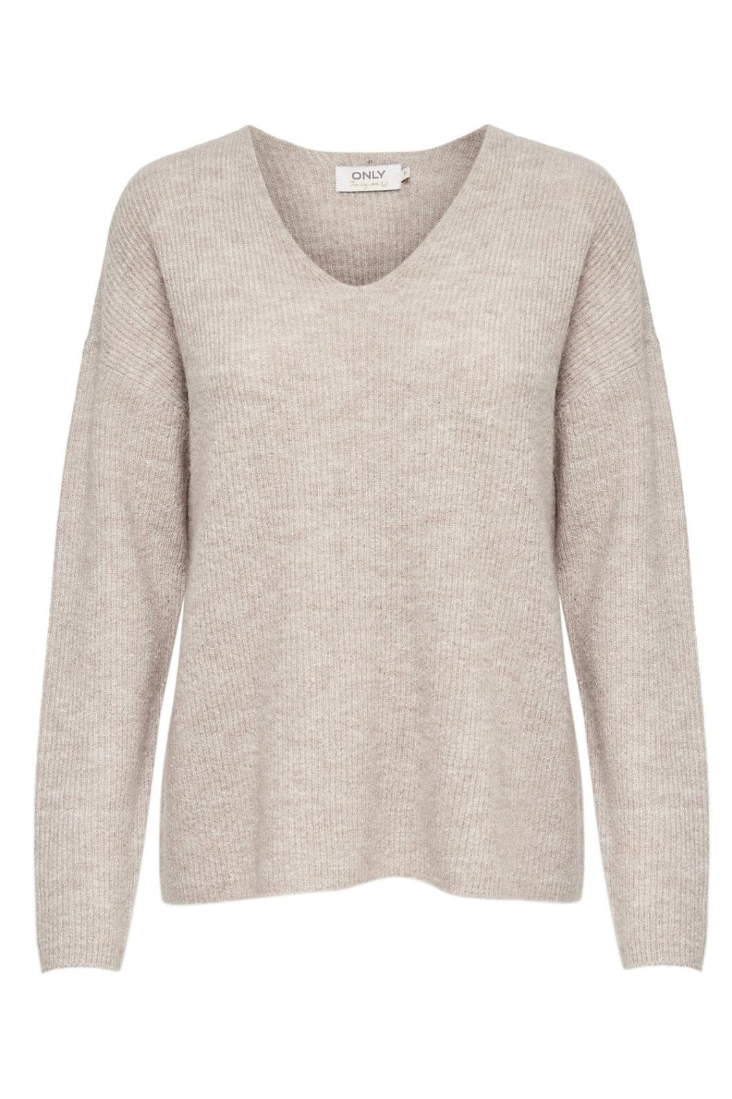 Only Onlcamilla V-Neck L/S Pullover Knt 3735116 pumice stone melange