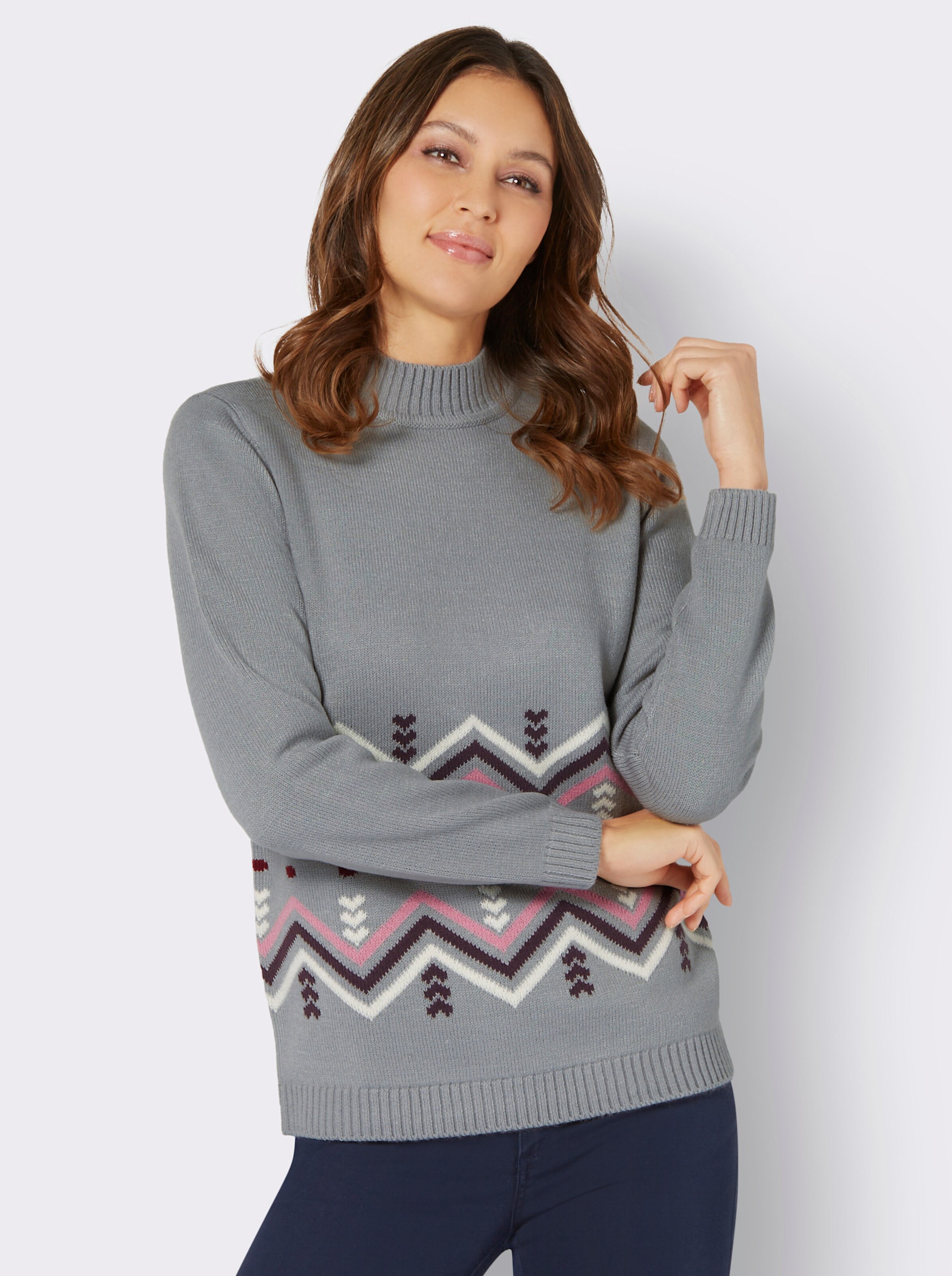 Norwegerpullover mit Stehkragen