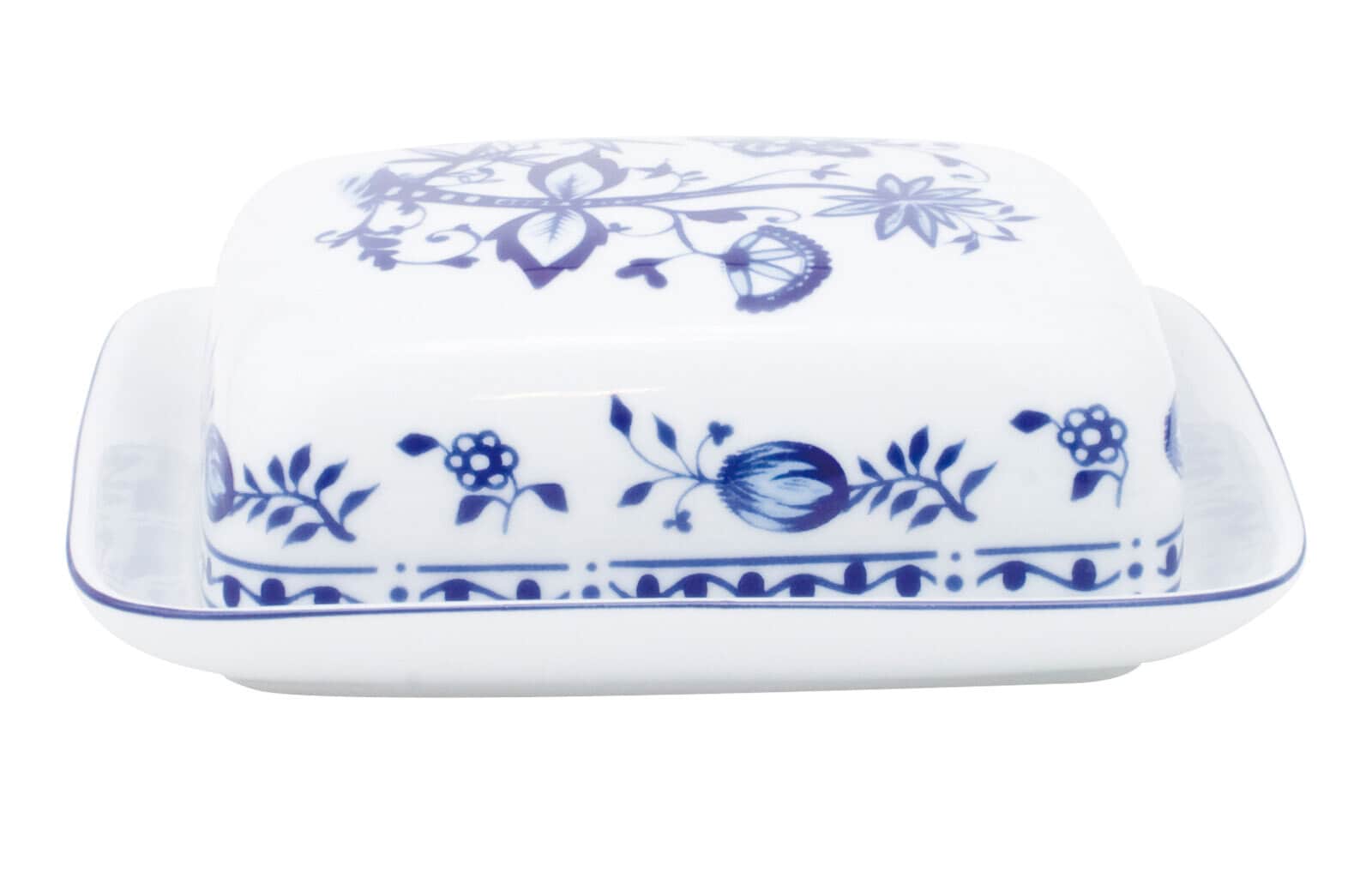 KAHLA Butterdose ROSSELLA Zwiebelmuster eckig weiß/blau