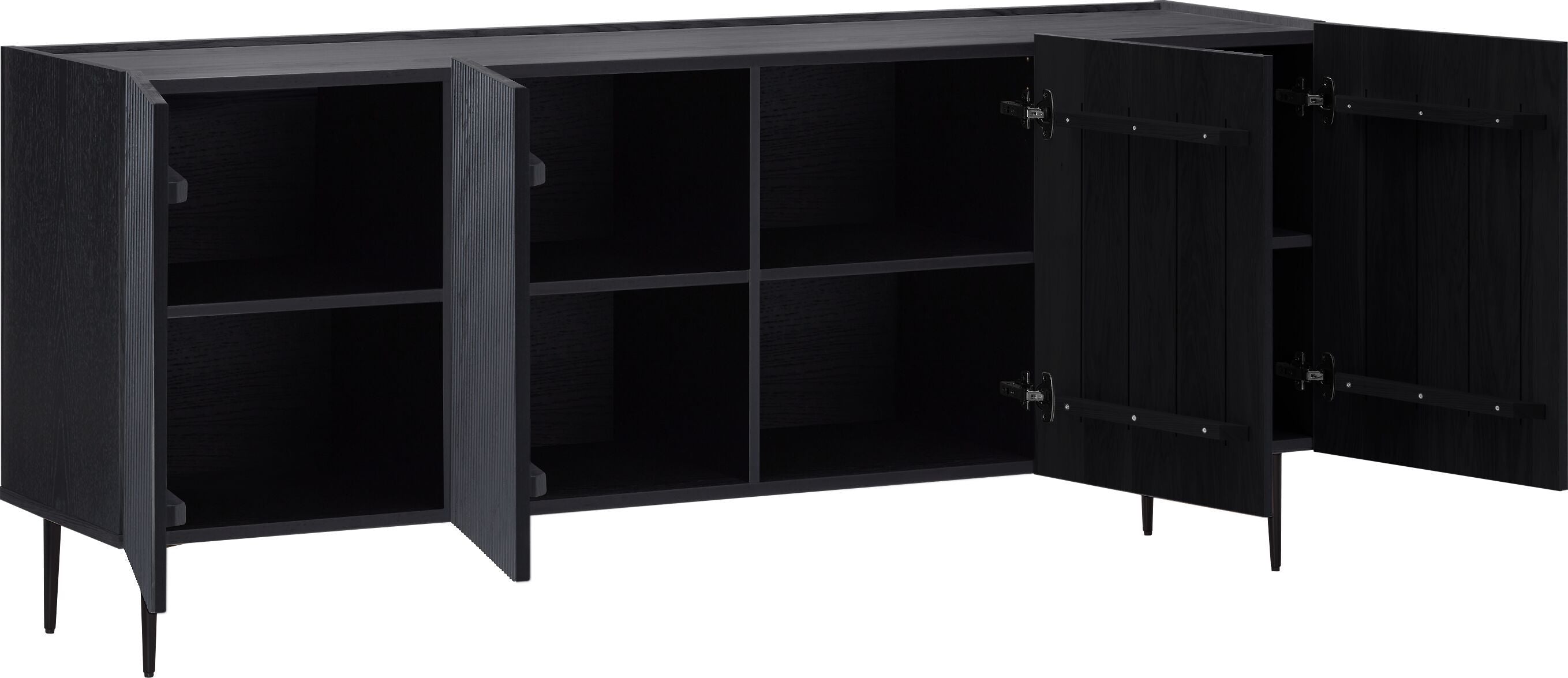 ILVI Sideboard - Schwarz / B: 180.0 cm x T: 45.0 cm x H: 77.3 cm