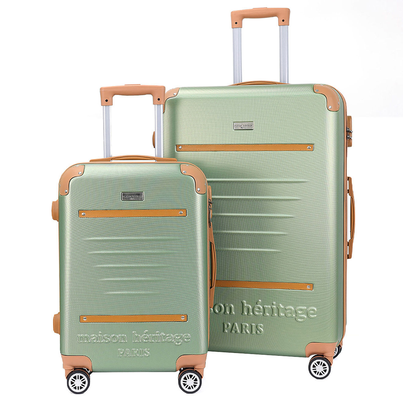 Maison Héritage 2 Valises 4 roues doubles Trocadéro 55/75 cm vert kaki