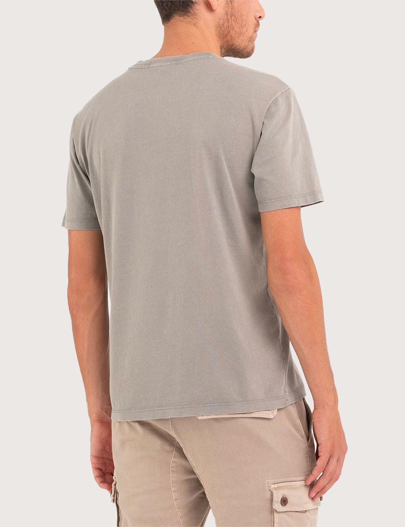 REPLAY T-SHIRT HOMME REGULAR GRIS MILITAIRE