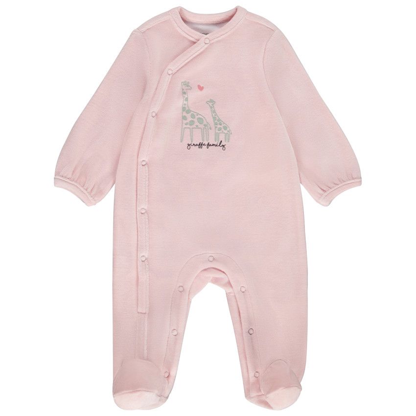 Lot de 3 dors-bien girafes en velours pour bébé fille avec ouvertures différentes selon l'âge - Rose