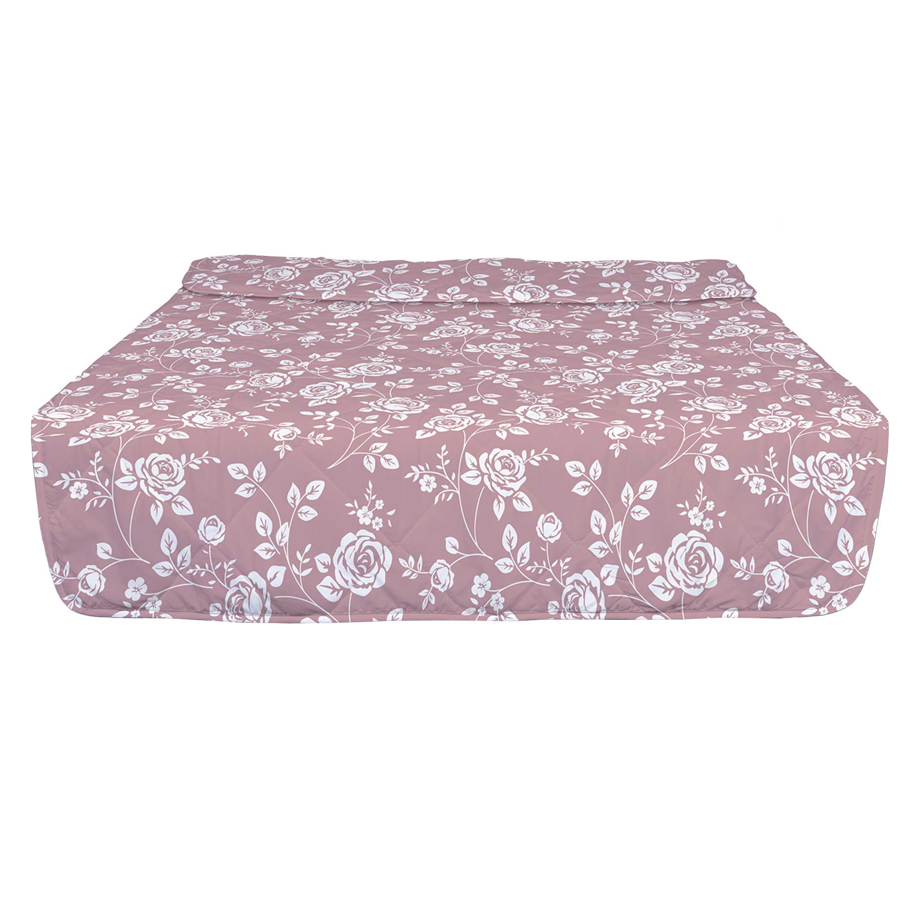 Sommersteppbett - weiß-rosa - Blumen - 135x200 cm