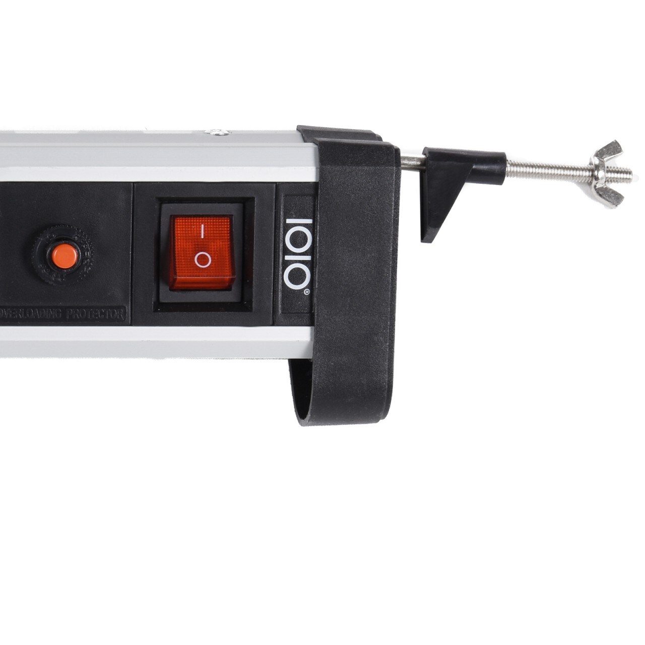 IOIO SL 2625S Aluminium 6-fach Tisch-Steckdosenleiste mit Überlastschutz, Ein/Aus-Schalter und Schreibtischhalterung