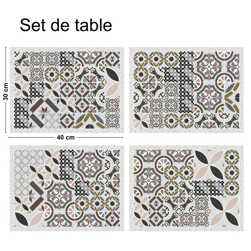 Lot de 4 sets de table L 40xl 30cm - NAPLES 99deco