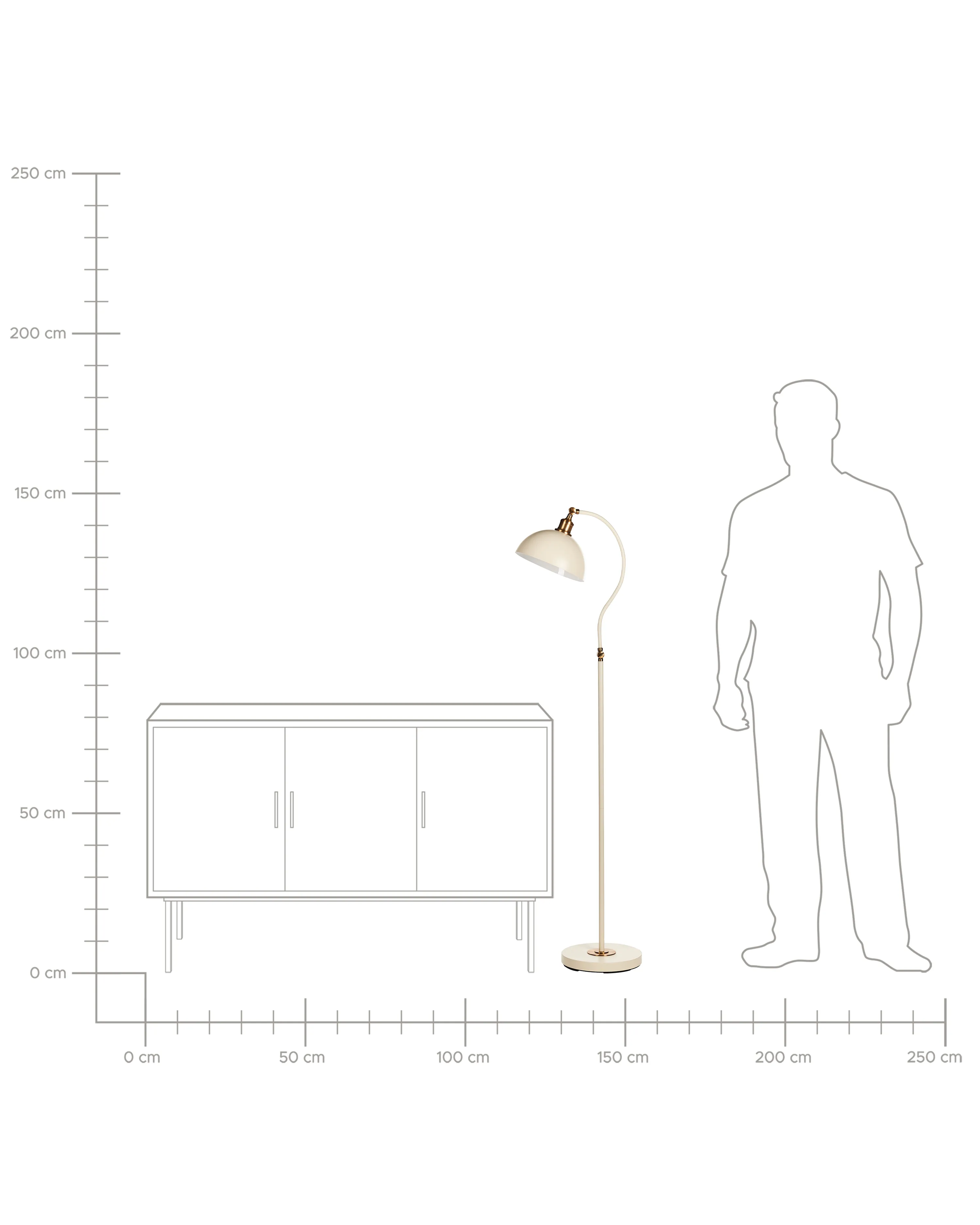 Staande lamp LENNON verstelbaar Metaal Lichtbeige