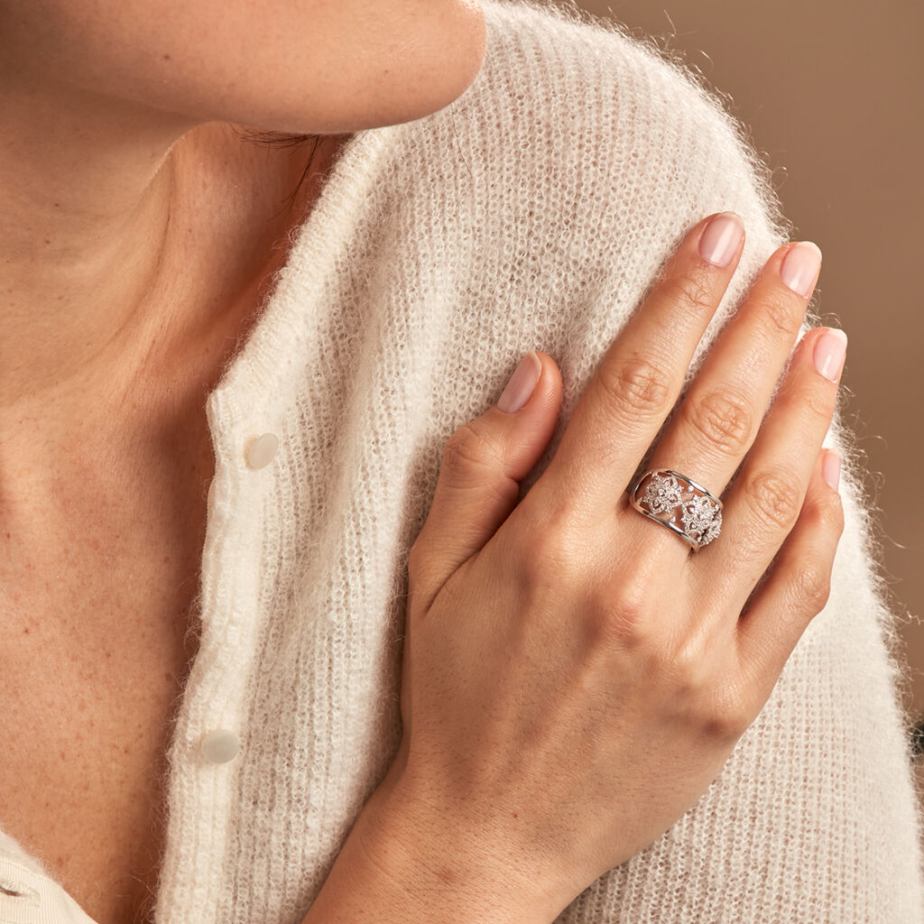 Bague Rosée Or Blanc Diamant