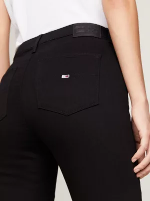 Calça jeans preta super skinny de cintura alta Sylvia