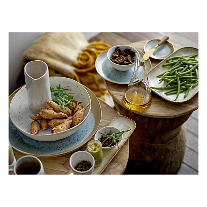 Bloomingville Assiette Heather en grès D21 cm | Gris vert