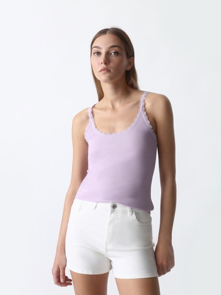 Conjunto de 2 Regatas de Renda - Malva Pastel
