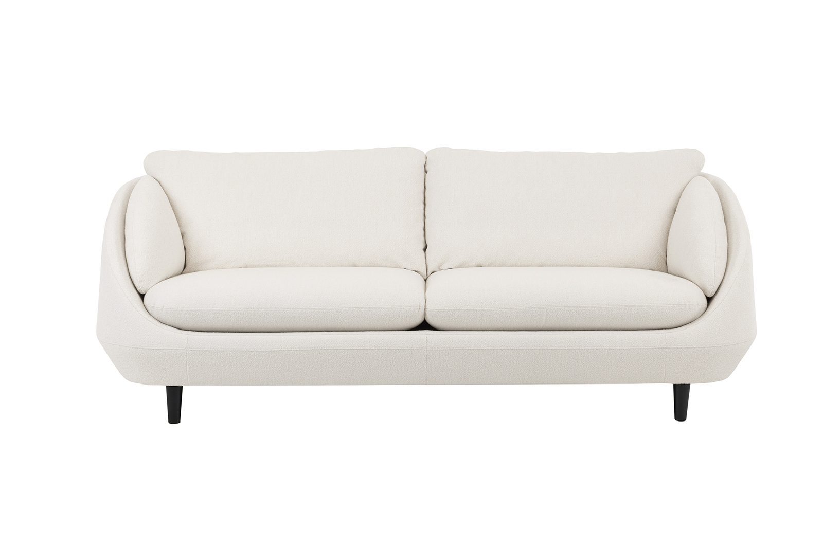 Ross sofa 3-seter 3-seter i tekstil Alfa 101 Ivory og sortlakkert ben 376