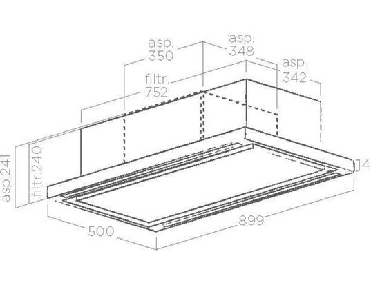 ELICA - Hotte de plafond CLOUD SEVEN IX/A/90 Plafond 90 cm Inox