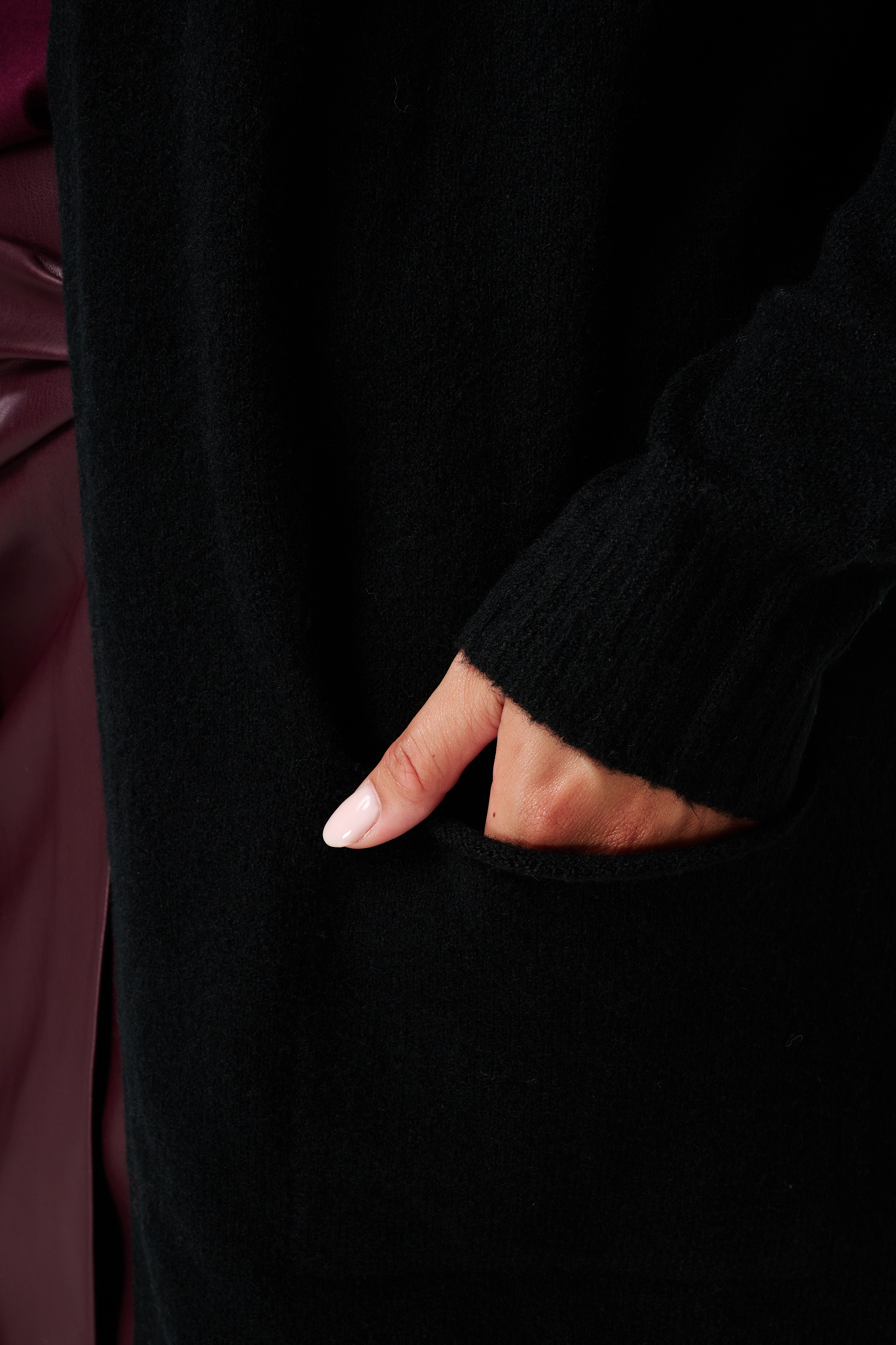 Halflang vest met steekzakken Zwart