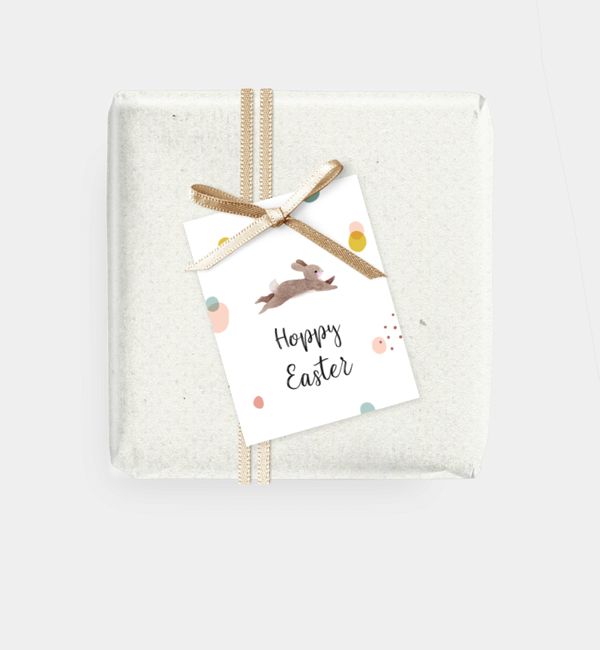 Geschenkanhänger Hoppy Easter, Geschenkanhänger rechteckig (48 x 62mm)