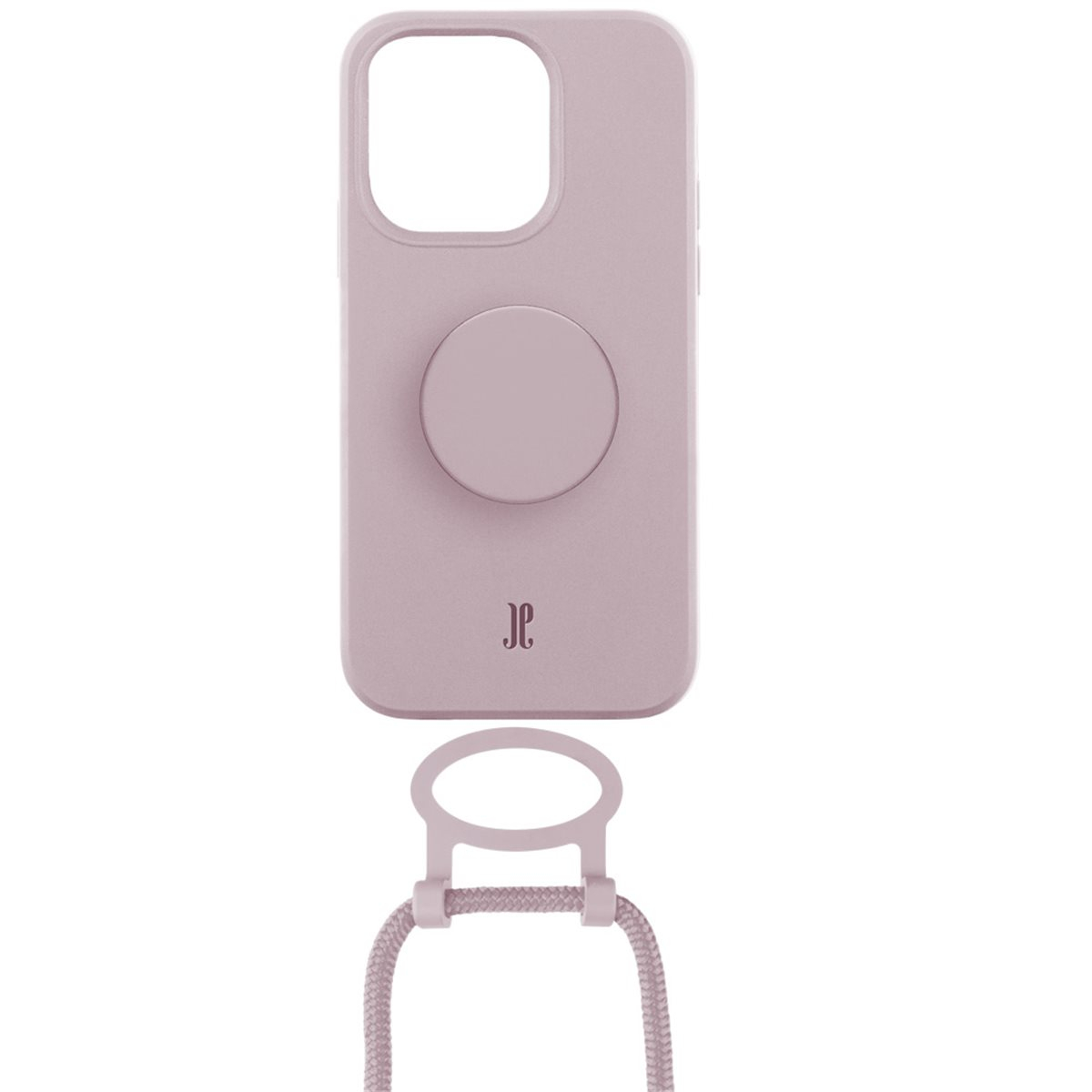 (by Just Elegance) iPhone 14 Pro Max PopGrip 3in1 Necklace Gummi Hülle   Handykette (150cm)   PopSockets (30191) - Rose Breath