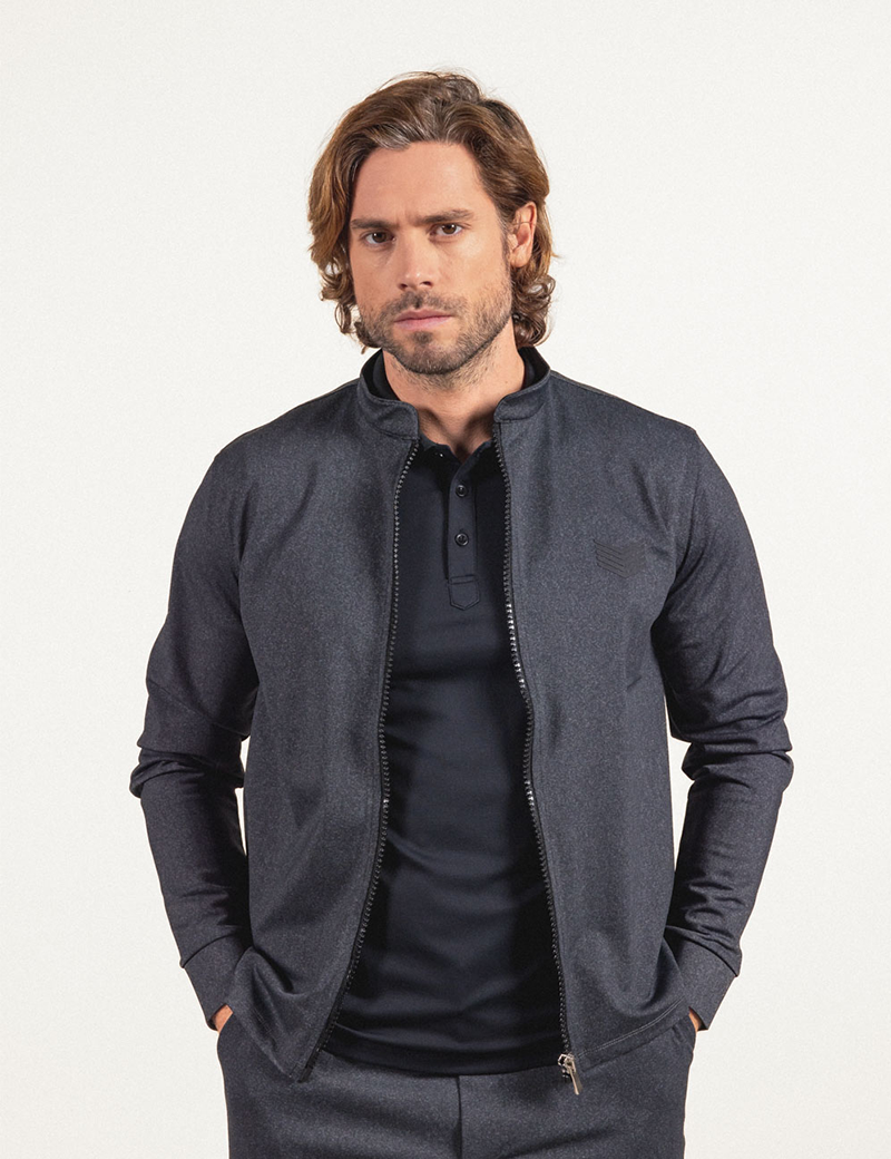 HBT BASICS | SMITH CHEMISE ZIPPÉE GRIS CHINÉ