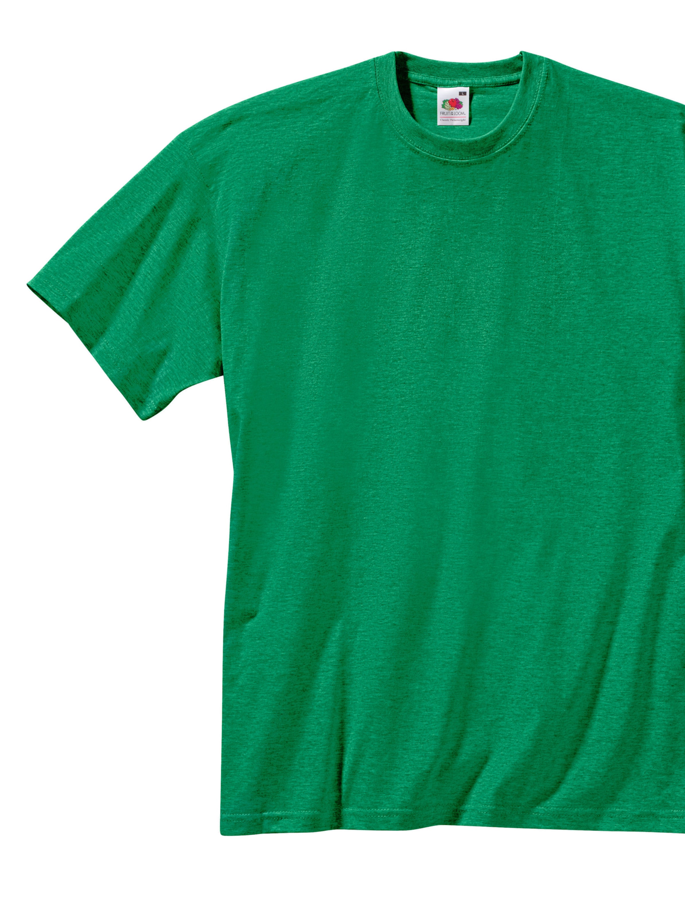 Fruit of the Loom Freizeitshirt in grün + weiß