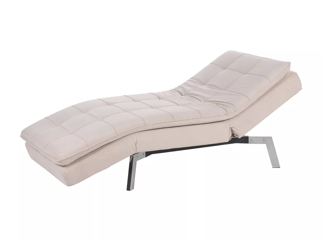 Chaise longue réglable beige LOIRET