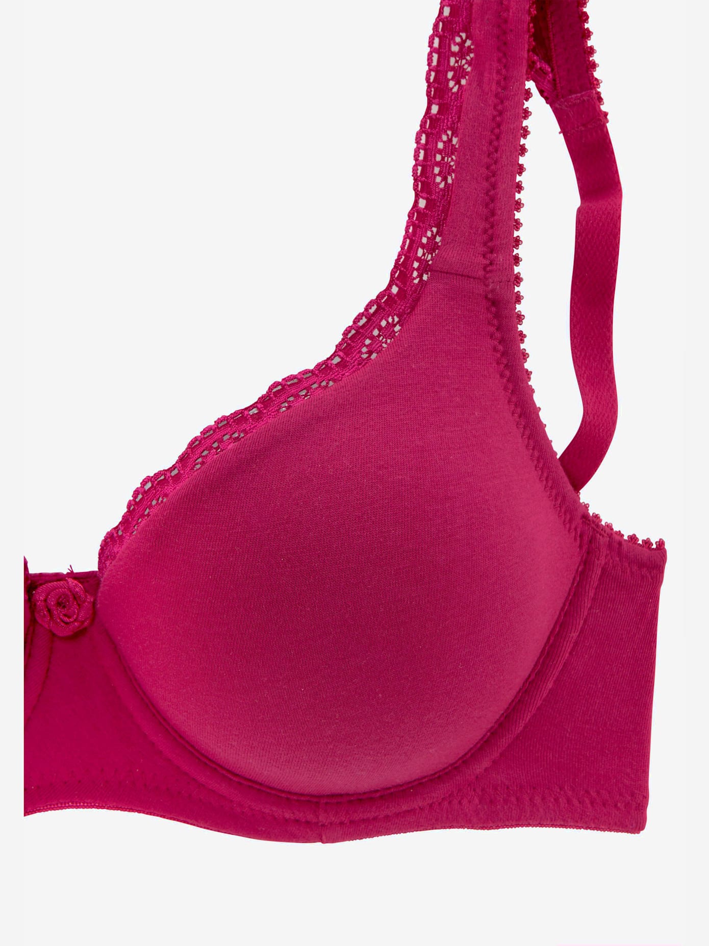 Soutien-gorge spécial t-shirt soutien-gorge basique avec bord dentelle décoratif sur les bonnets et les bretelles