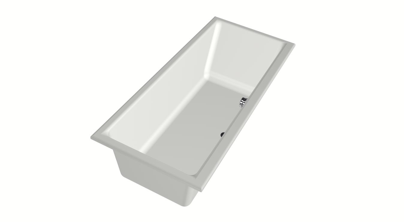 Xenz Kristal ligbad acryl 170x75x45cm wit mat