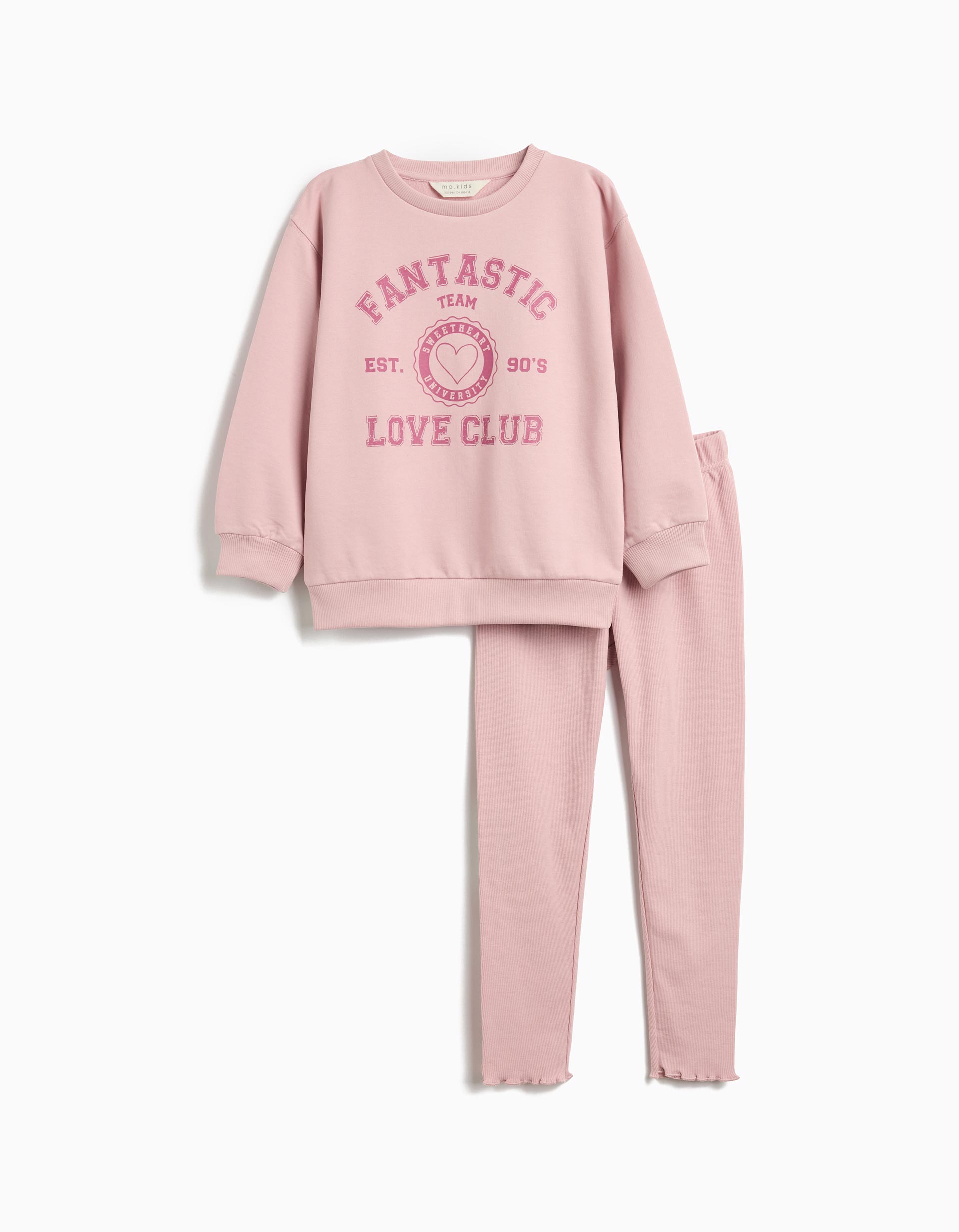 Conjunto Sweatshirt e Leggings, Menina, Rosa Claro