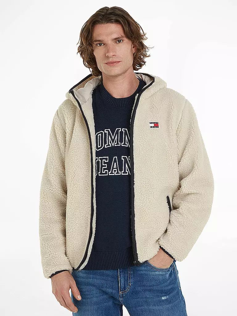 TOMMY JEANS Jacke in Felloptik beige