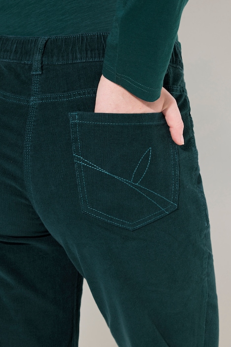 Cordhose Mary, weites Bein, Elastikbund, Biobaumolle