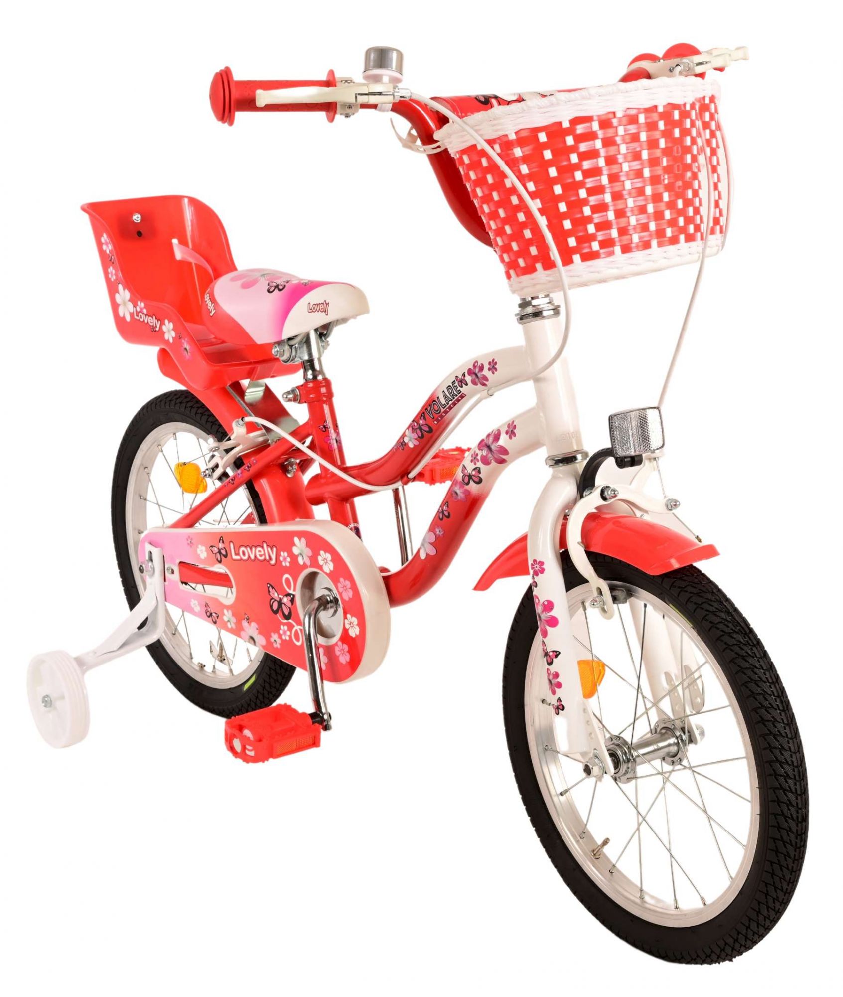 TPFSports Lovely Kinderfahrrad - Mädchen - 16 Zoll - 2 Handbremsen - Rot