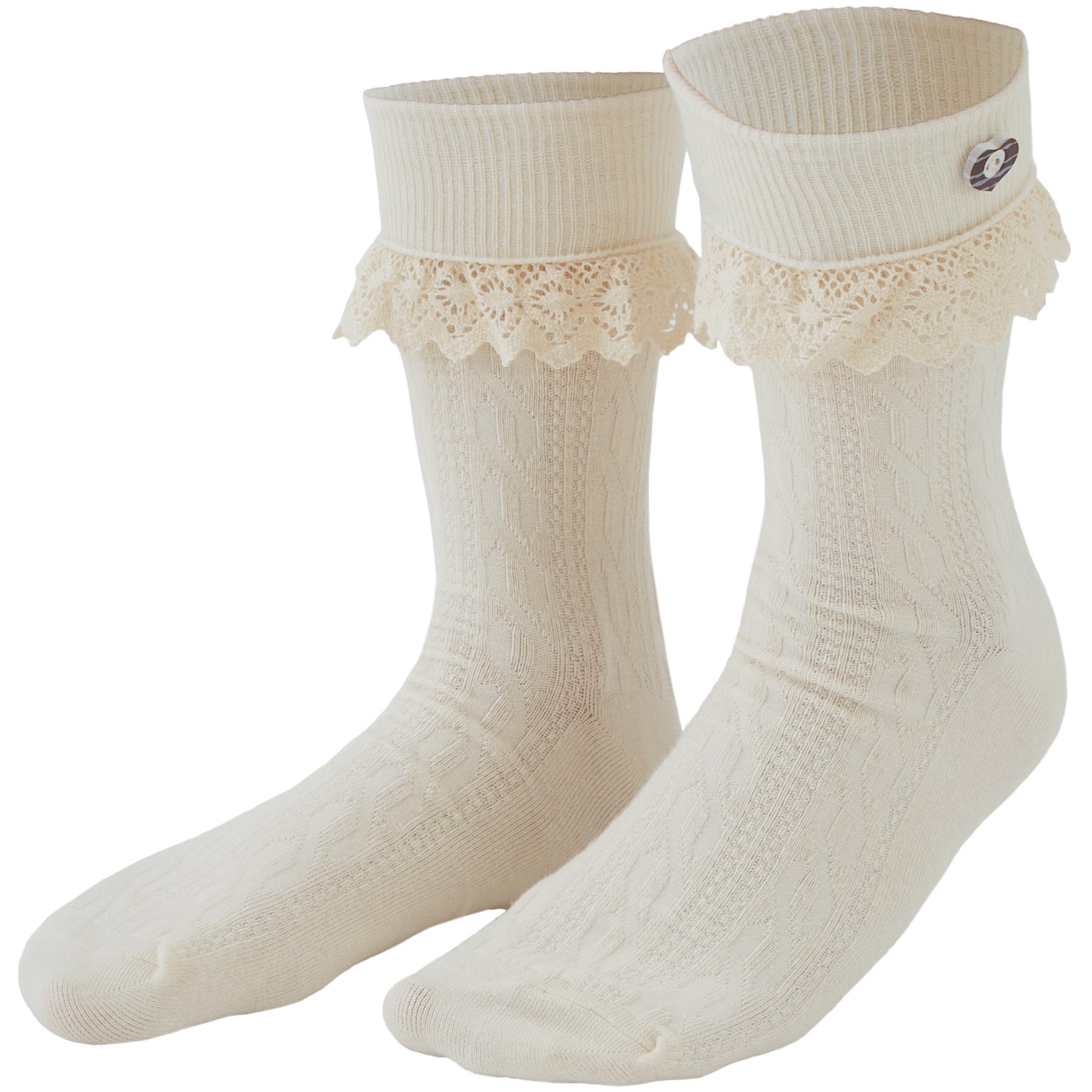 tectake® Socken mit Spitze