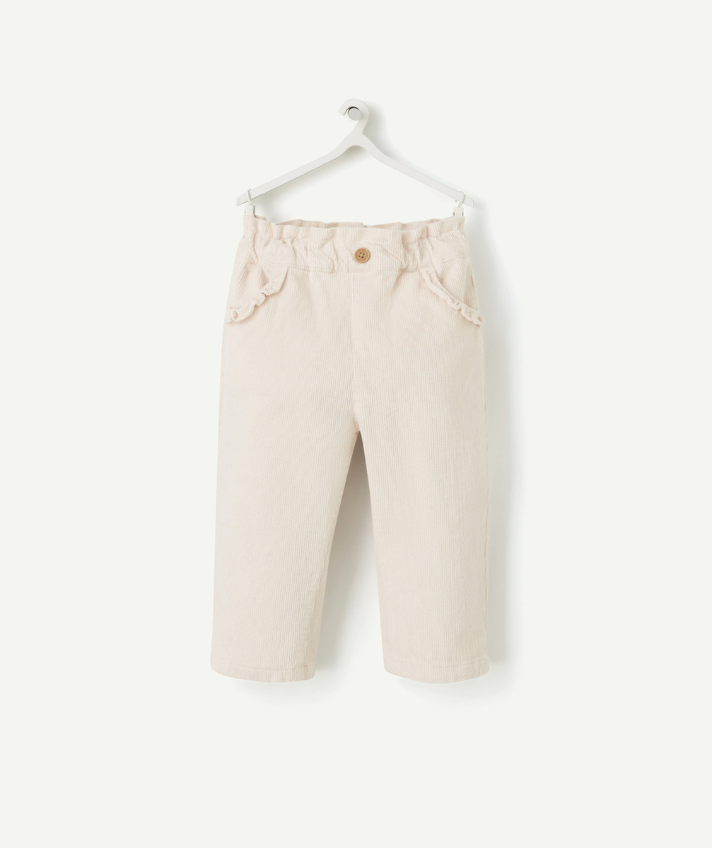 PANTALON LARGE BÉBÉ FILLE EN VELOURS CÔTELÉ ROSE PÂLE