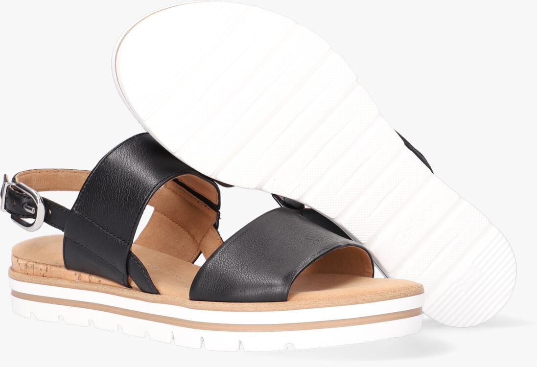 zwarte gabor platte sandalen 774.1