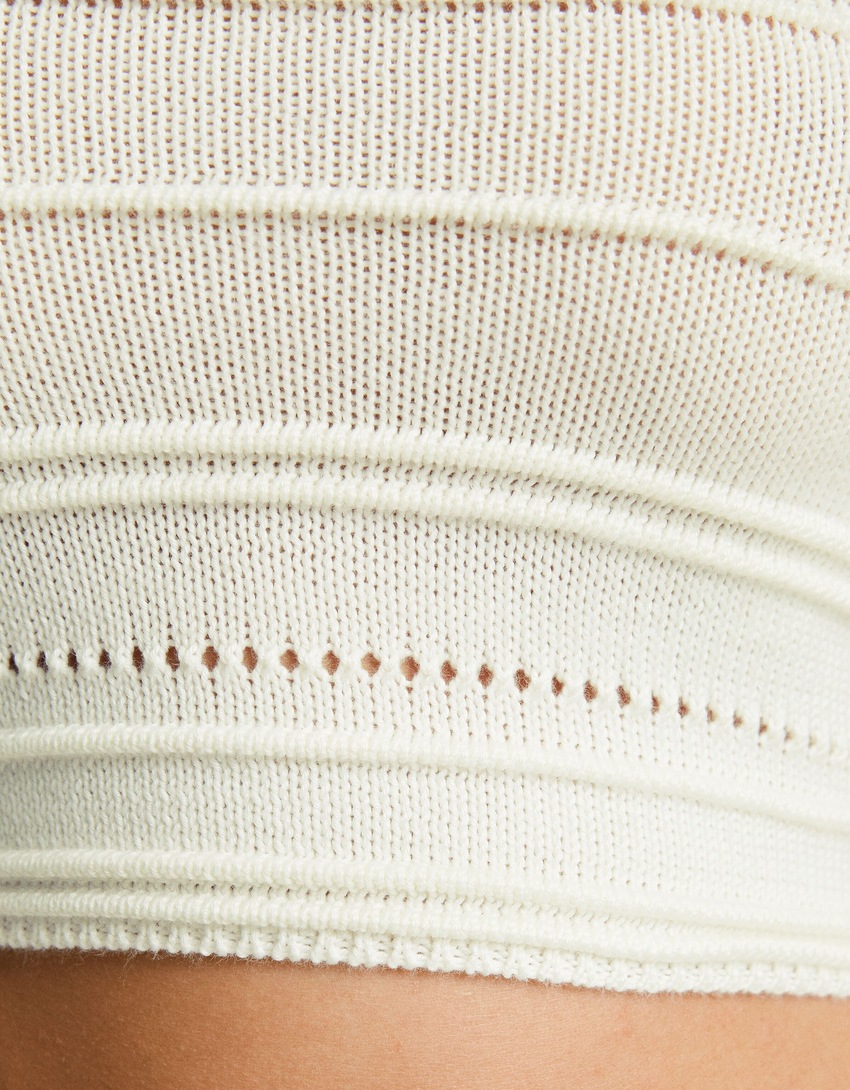 Top bandeau de malha aberta